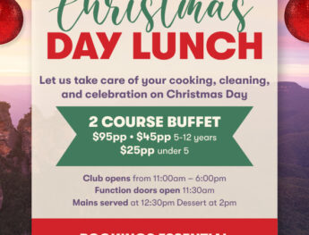 25th December – Christmas buffet lunch | tickets available from the cashier